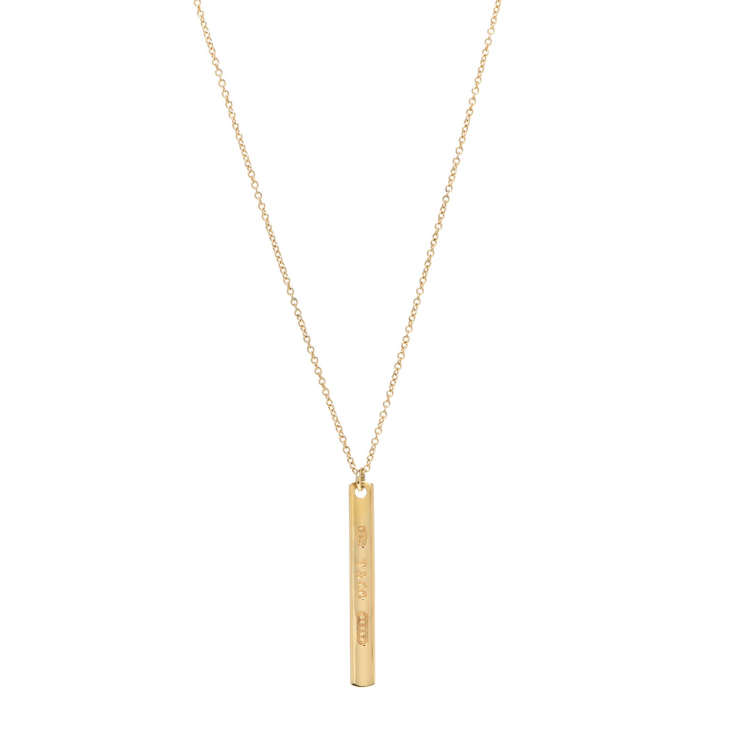 18K Yellow Gold 1837 Bar Pendant Necklace