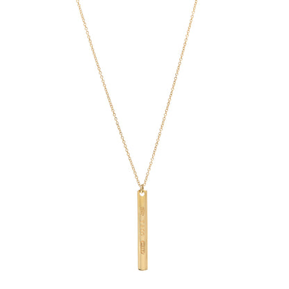 Tiffany 18K Yellow Gold 1837 Bar Pendant Necklace 1 of 6
