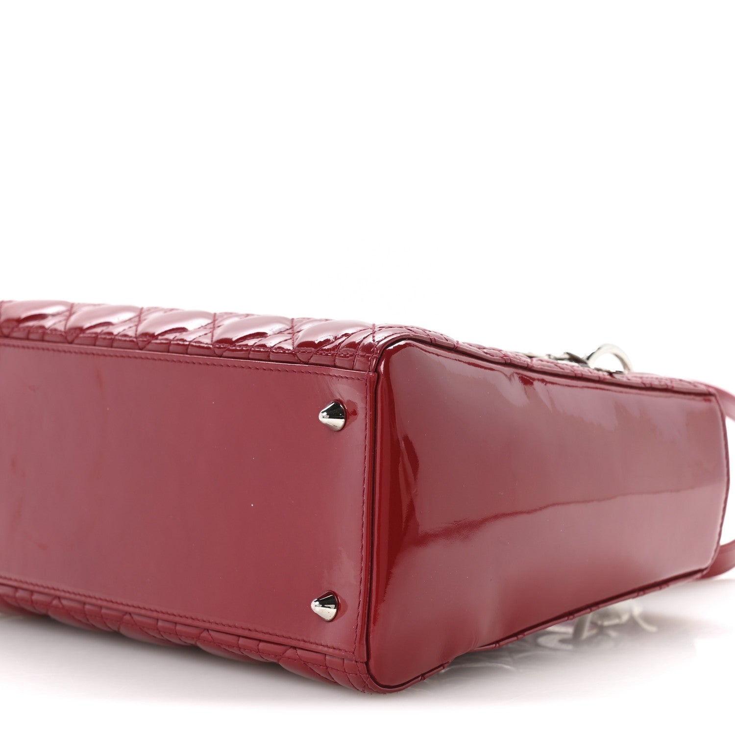 Christian Dior Patent Cannage Medium Lady Dior Red 10 of 11
