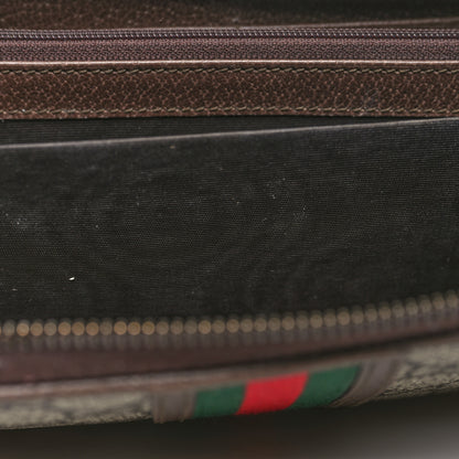 Gucci GG Supreme Monogram Web Ophidia Zip Around Wallet Brown 11 of 12