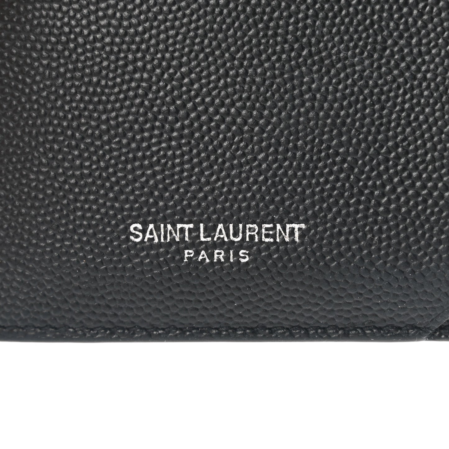 Grained Calfskin 5 Fragments Zip Pouch Card Holder Black
