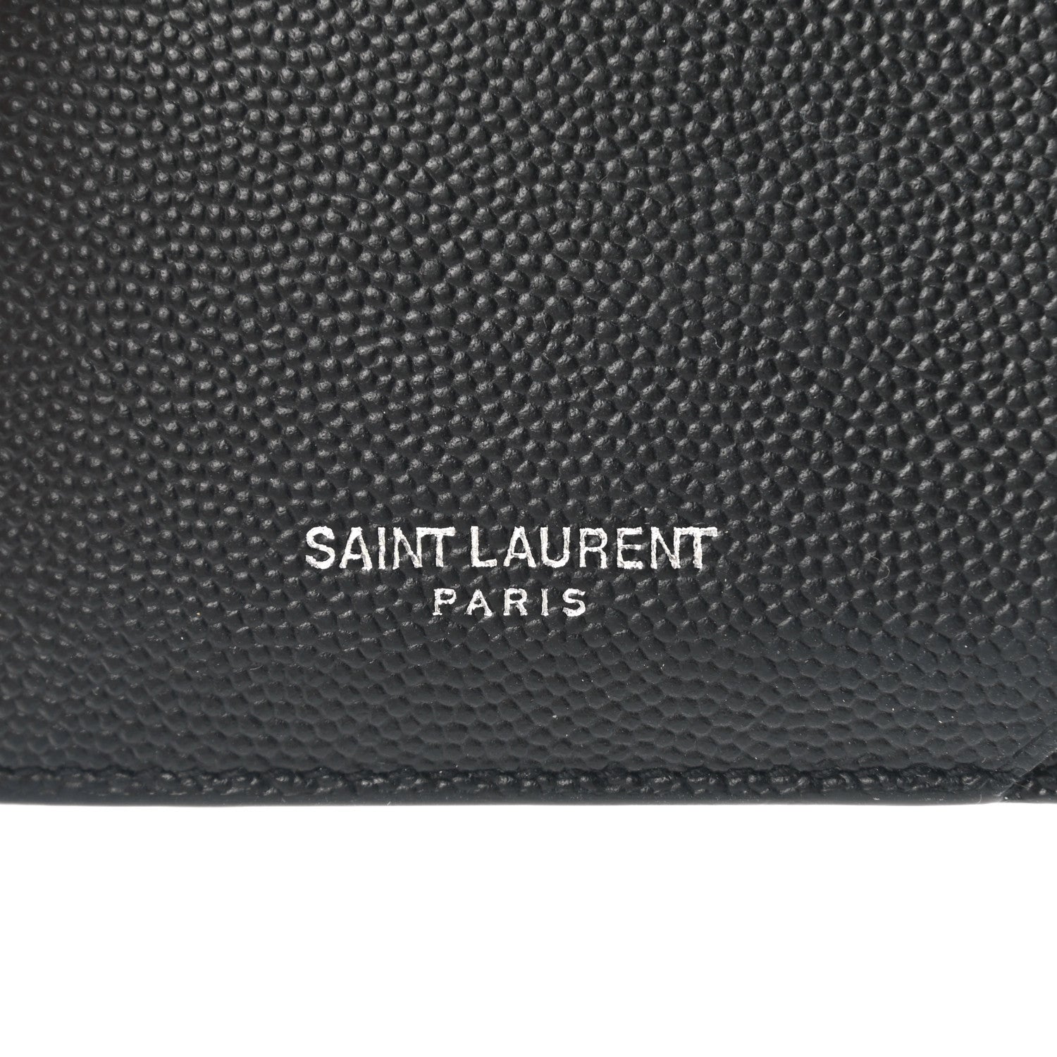 Saint Laurent Grained Calfskin 5 Fragments Zip Pouch Card Holder Black 6 of 9
