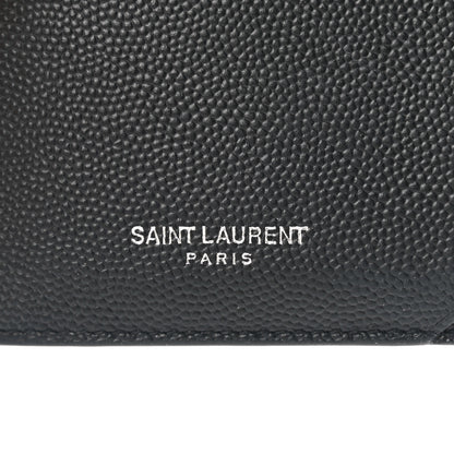 Saint Laurent Grained Calfskin 5 Fragments Zip Pouch Card Holder Black 6 of 9