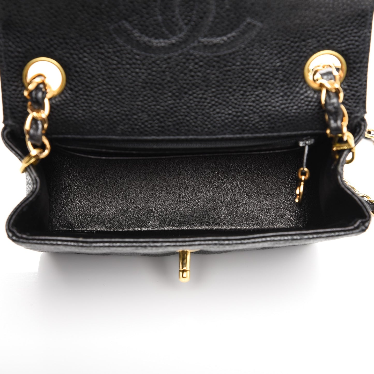 Caviar Quilted Mini Square Flap Black
