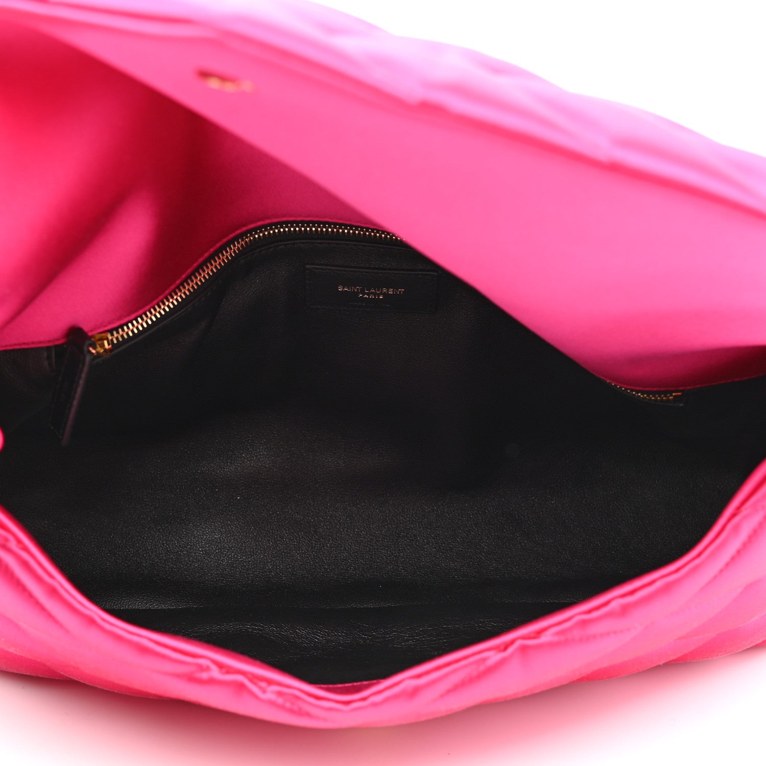 Saint Laurent Satin Quilted Sade Puffer Envelope Clutch Bubblegum 5 of 7
