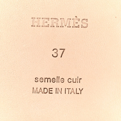 Hermes Box Calfskin Oran Sandals 37 Gold 8 of 9