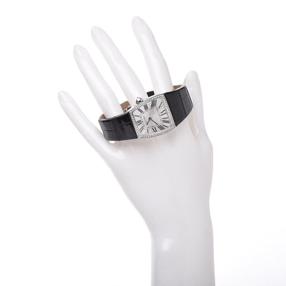 Cartier 18K White Gold Alligator Diamond Bezel 28mm La Dona Quartz Watch 2 of 13