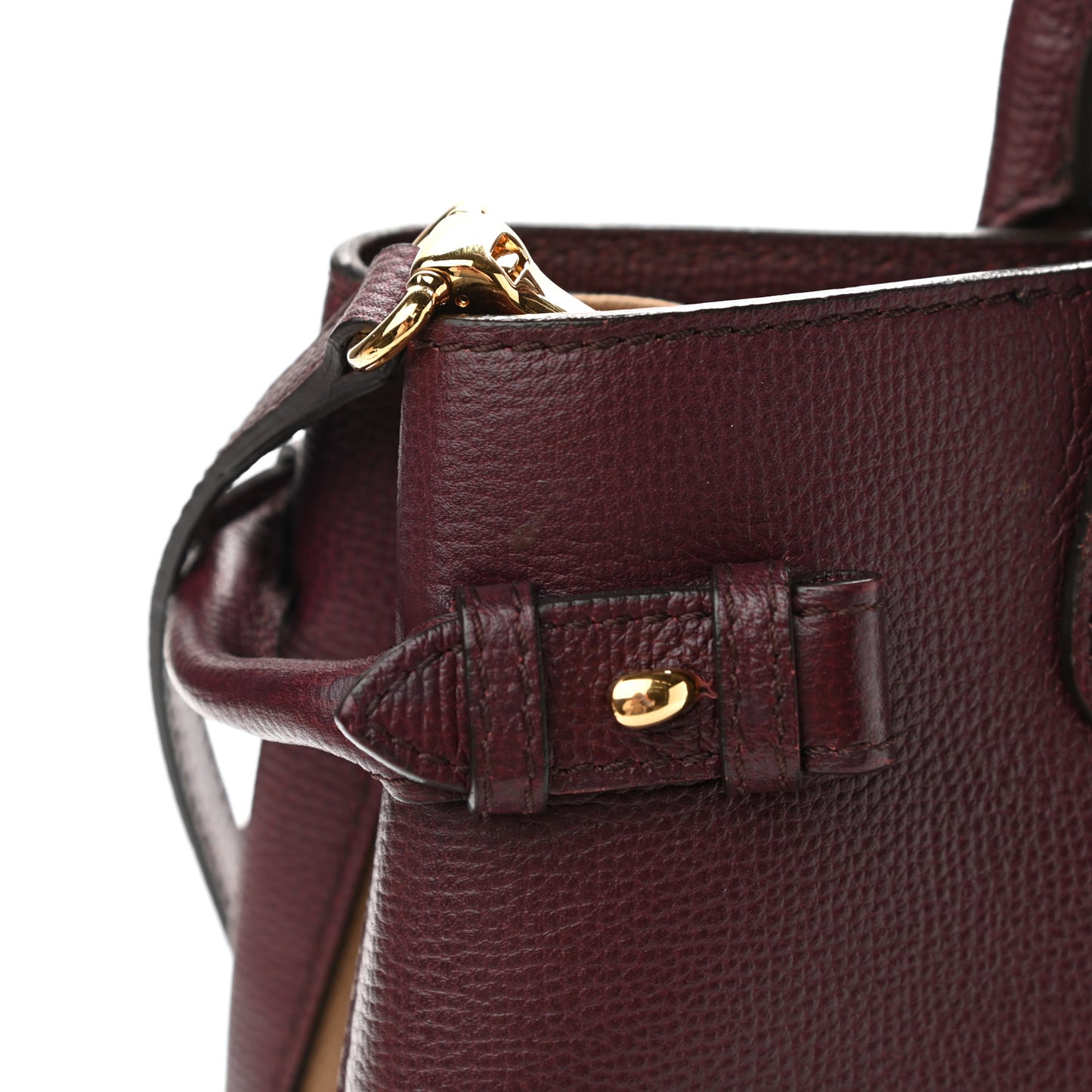 Derby Calfskin House Check Medium Banner Tote Mahogany Red