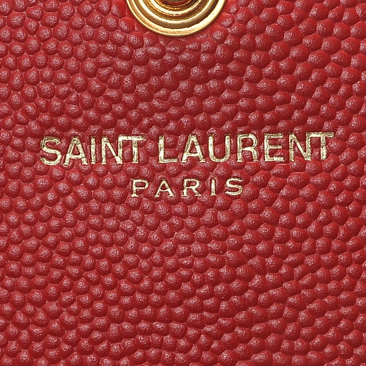 Saint Laurent Grain De Poudre Matelasse Chevron Monogram Envelope Chain Wallet New Red 7 of 8