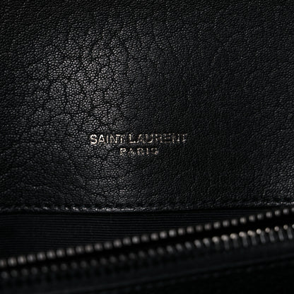 Saint Laurent Sheepskin Matelasse Chevron Monogram Medium College Bag Black 10 of 13