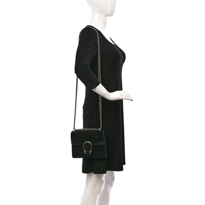 Gucci Suede Mini Dionysus Shoulder Bag Black 2 of 11