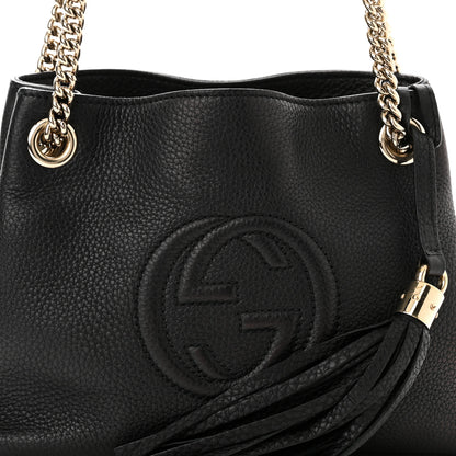 Gucci Pebbled Calfskin Small Soho Chain Shoulder Bag Black 8 of 10