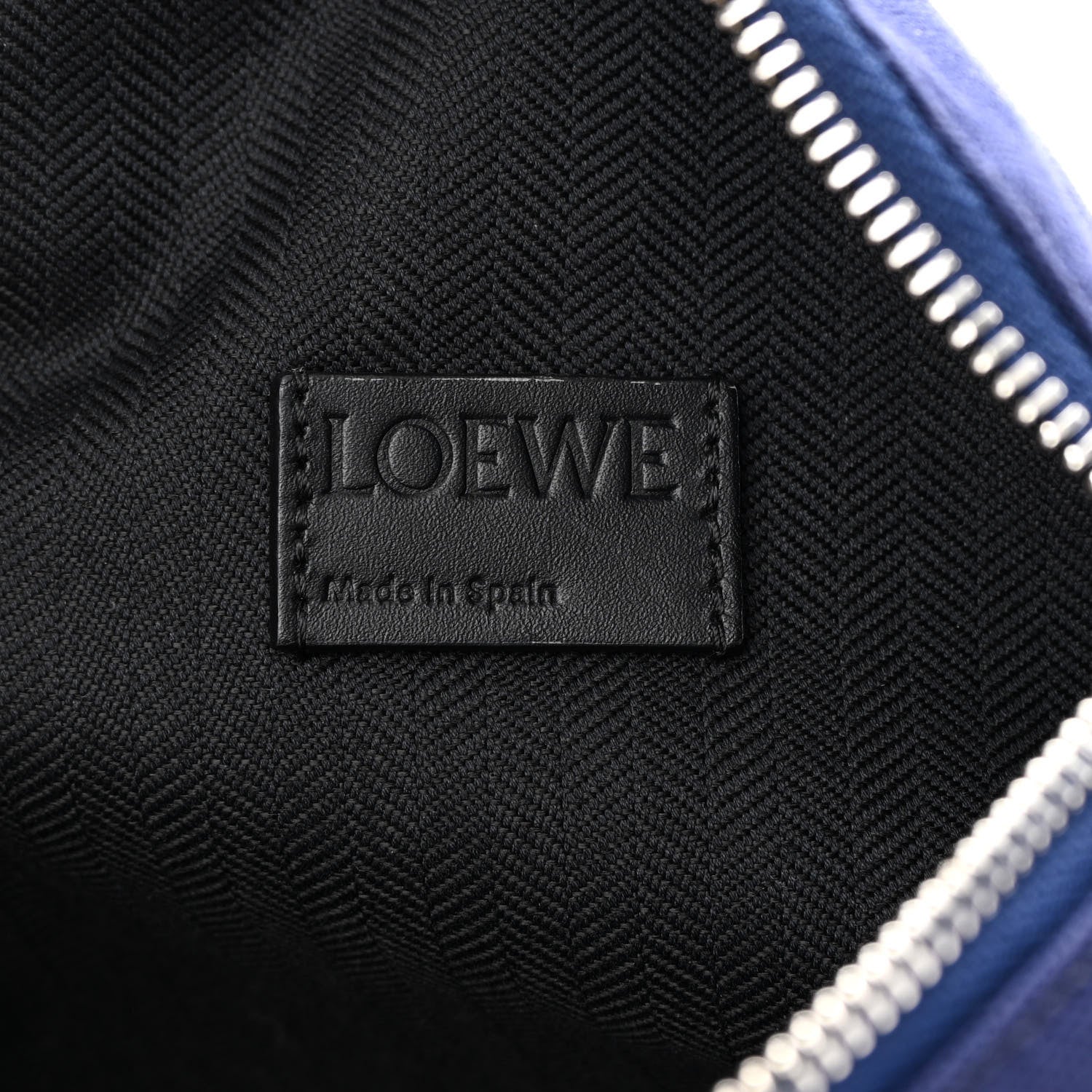 Loewe Canvas Front Pocket Logo Patch Bumbag Navy Blue 6 of 12