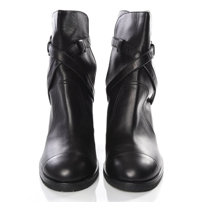 Chanel Lambskin CC Buckle Short Boots 41 Black 3 of 11