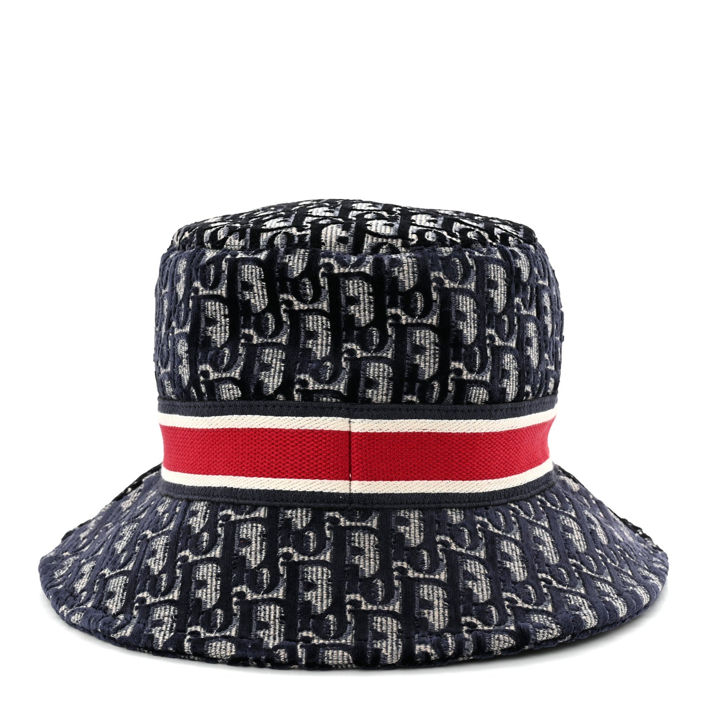 Velvet Oblique Large Brim Bucket Hat 58 Bleu Red