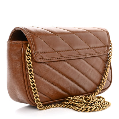 Gucci Azalea Calfskin Matelasse Diagonal Super Mini GG Marmont Shoulder Bag Cuir 3 of 11