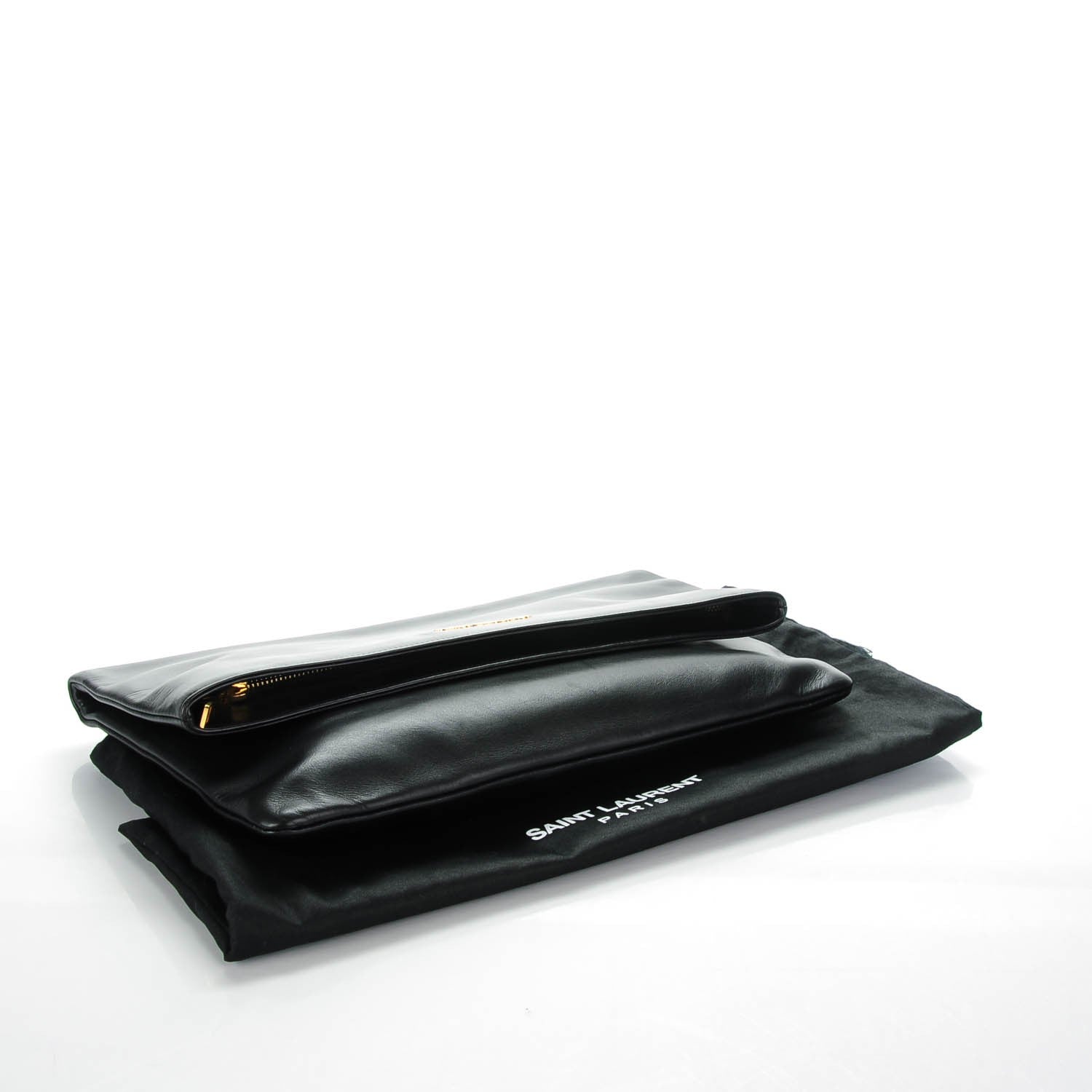Saint Laurent Smooth Calfskin Letters Fold-Over Clutch Black 4 of 7