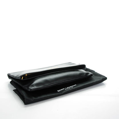 Saint Laurent Smooth Calfskin Letters Fold-Over Clutch Black 4 of 7