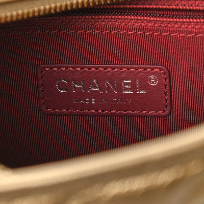 Chanel Metallic Goatskin Quilted Small Gabrielle Hobo Gold Bronze 9 of 17