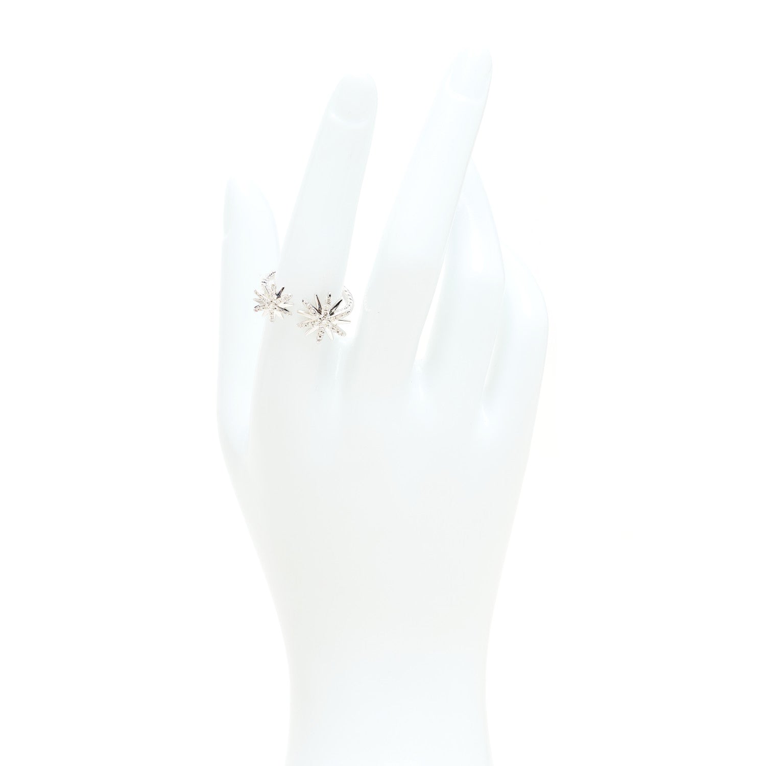 David Yurman Sterling Silver Diamond Starburst Ring 55 7.25 2 of 4