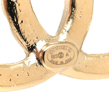 Chanel Metal Tweed Effect CC Earrings Gold 4 of 4
