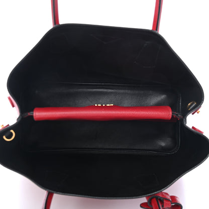 Prada Saffiano Cuir Large Double Bag Fuoco Black 4 of 14
