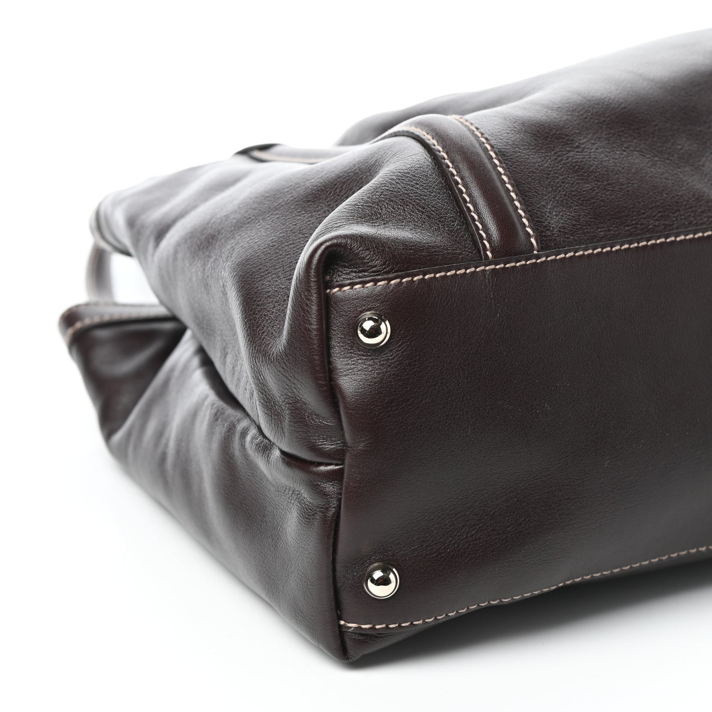 Calfskin Medium Britt Tote Dark Brown