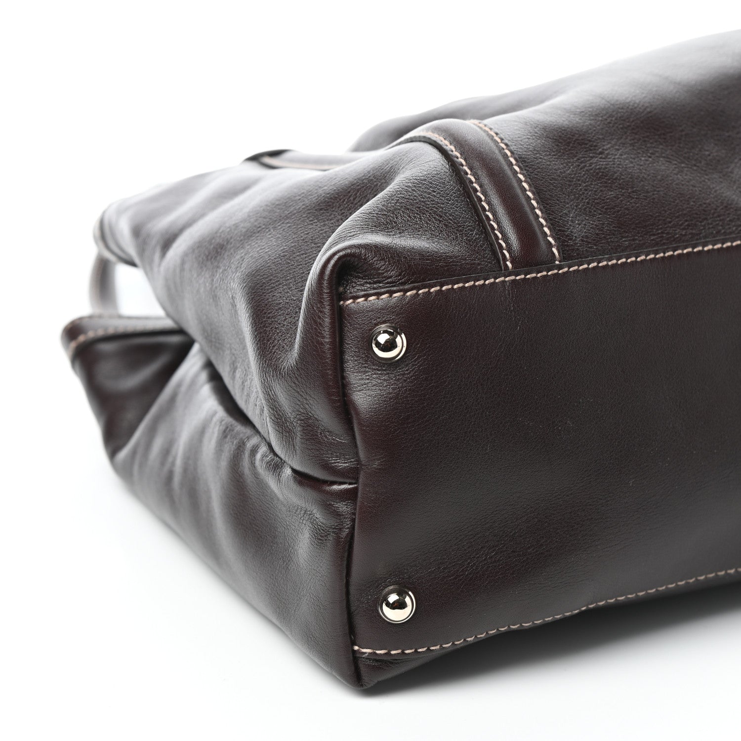 Gucci Calfskin Medium Britt Tote Dark Brown 8 of 9
