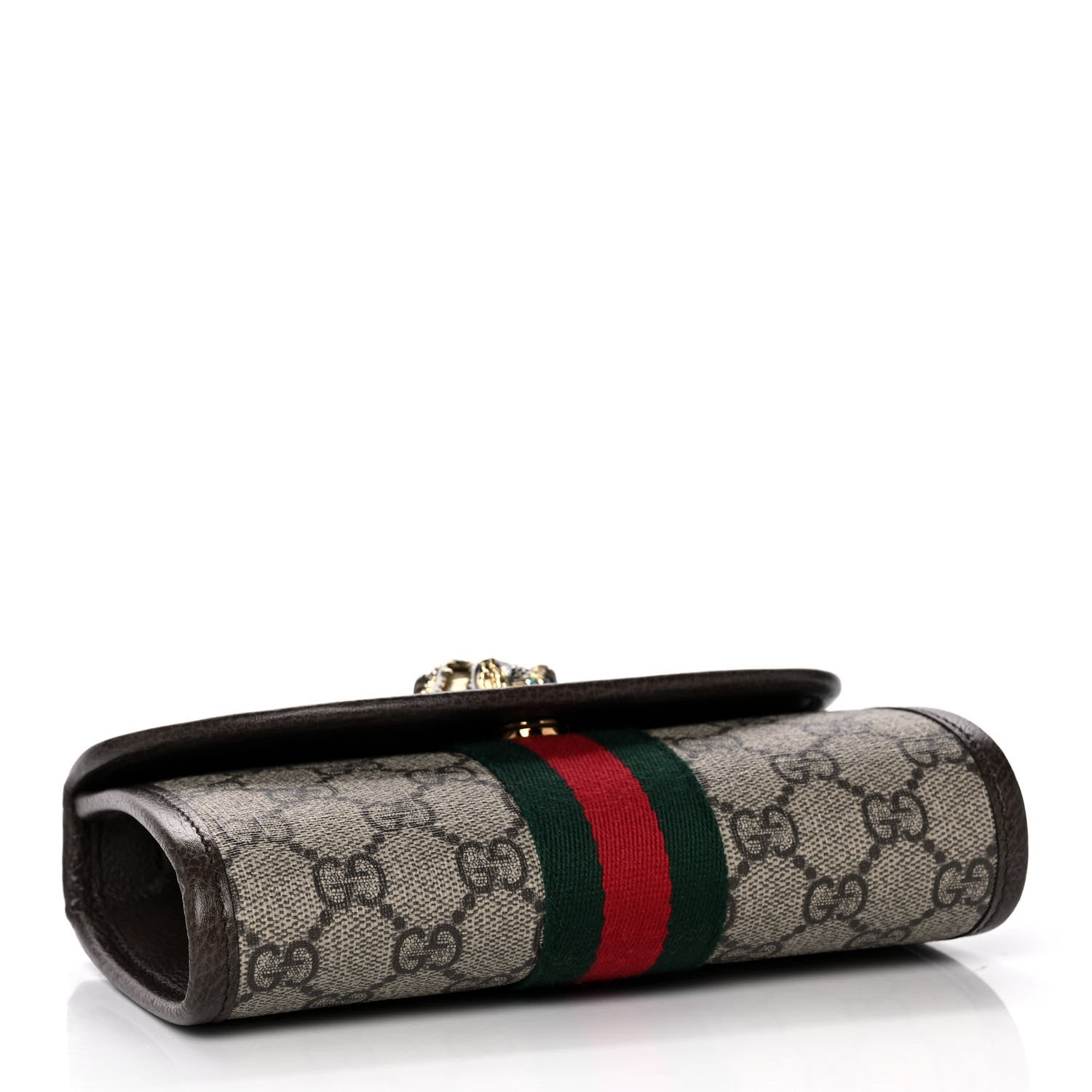 Gucci GG Supreme Monogram Web Mini Rajah Slim Flap Shoulder Bag Beige New Acero 4 of 12