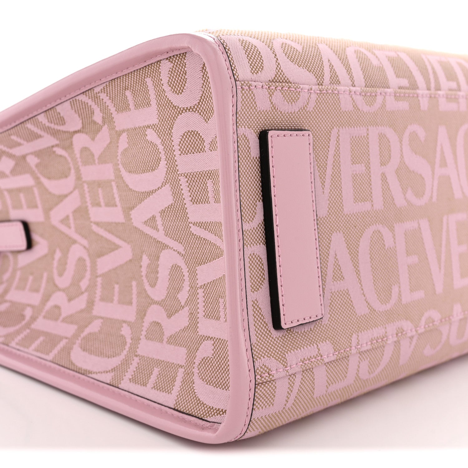 Versace Canvas Calfskin Allover La Medusa Small Tote Pink 8 of 9