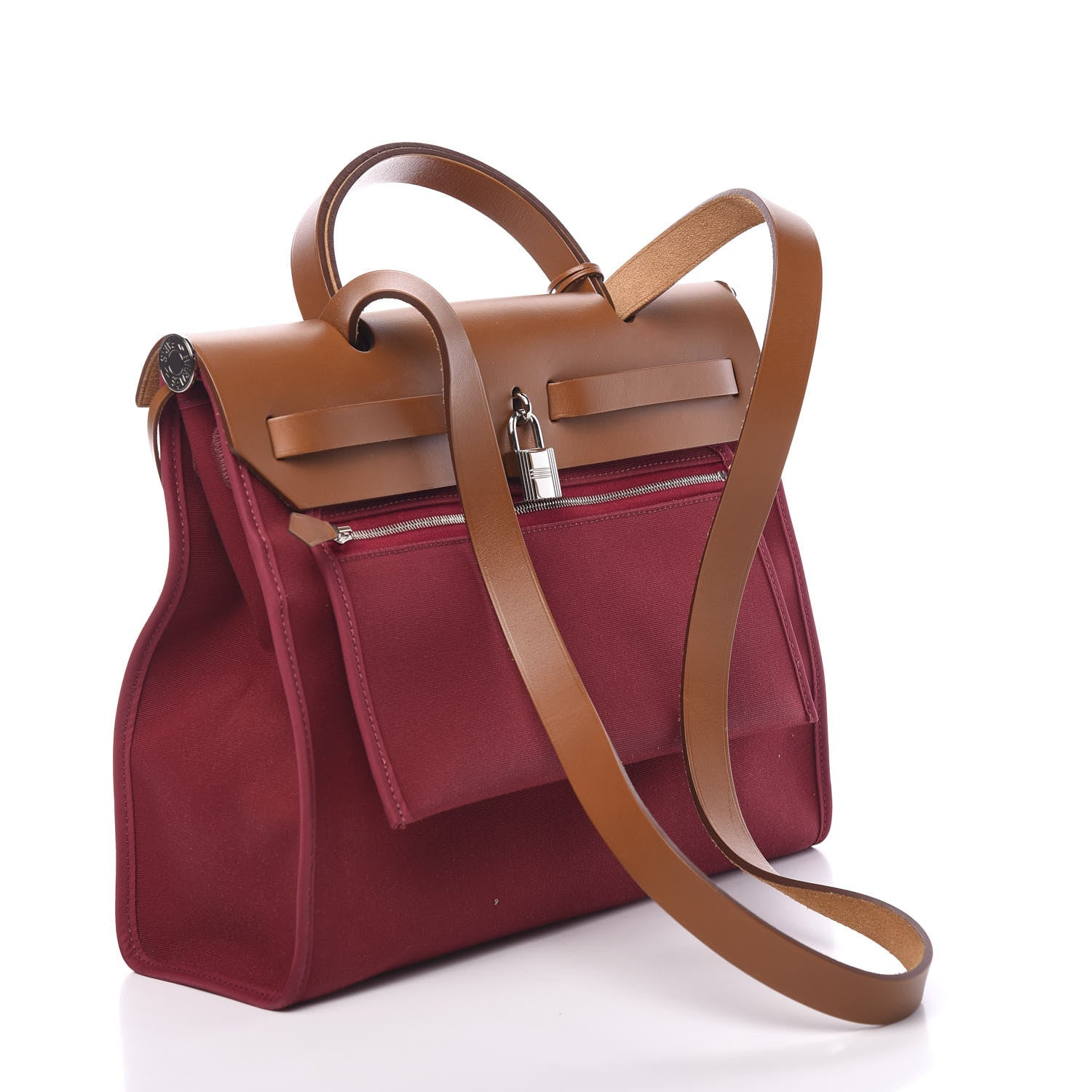 Hermes Vache Hunter Toile Herbag Zip 31 PM Rubis 3 of 11