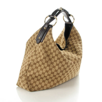 Gucci Monogram Large Horsebit Chain Hobo Dark Brown 3 of 7