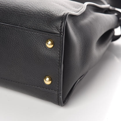 Fendi Vitello Seta Shiny Nappa Medium Peekaboo Iconic Satchel Black 10 of 11