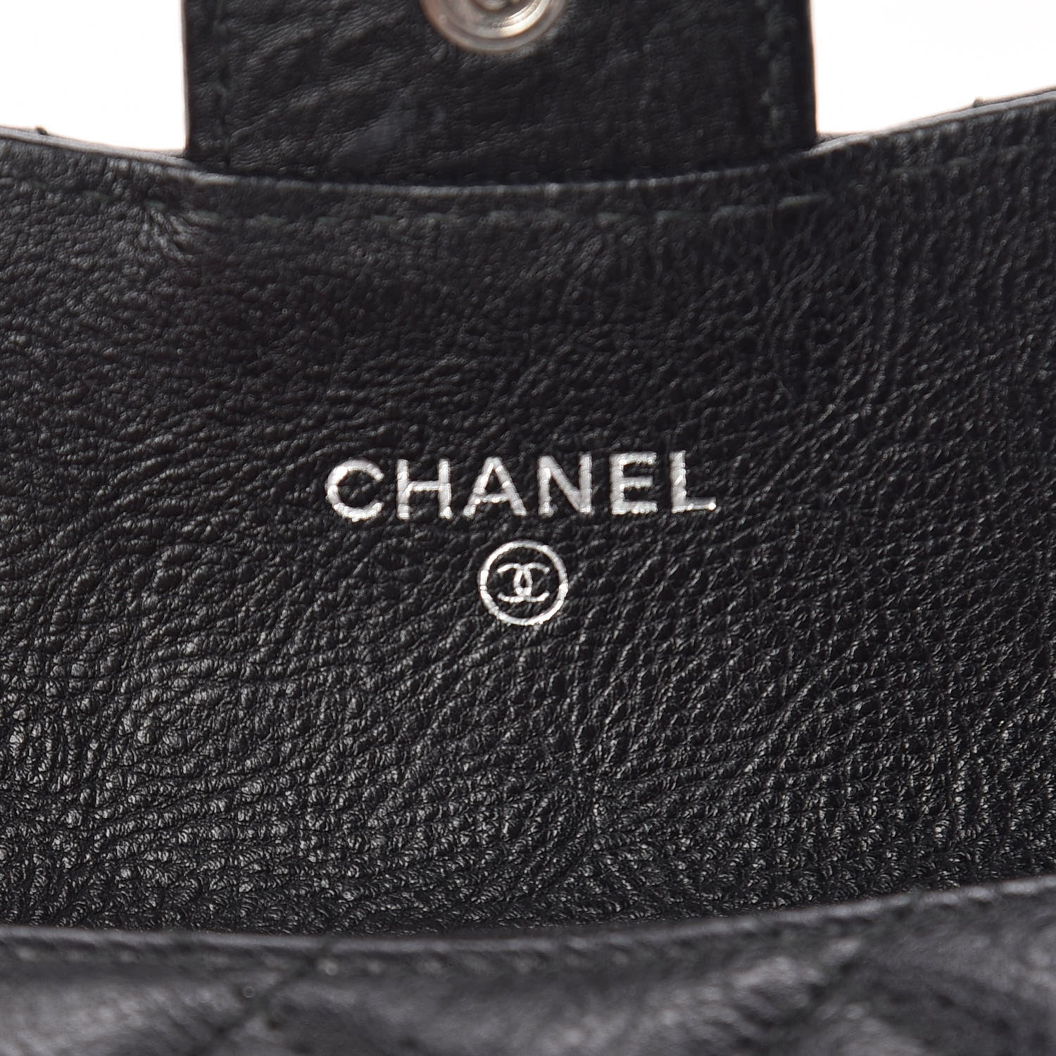 Chanel Crumpled Calfskin Quilted Flap Card Holder Wallet So Black 6 of 9