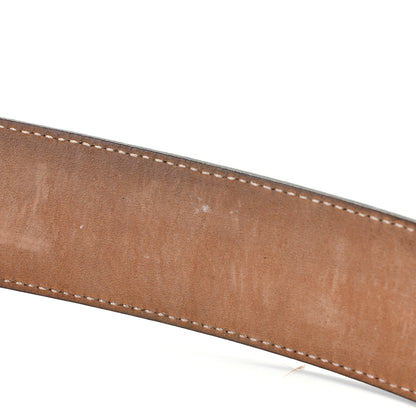 Gucci GG Supreme Monogram Selleria Calfskin Interlocking G 40mm Belt Beige Ebony Blue 4 of 6