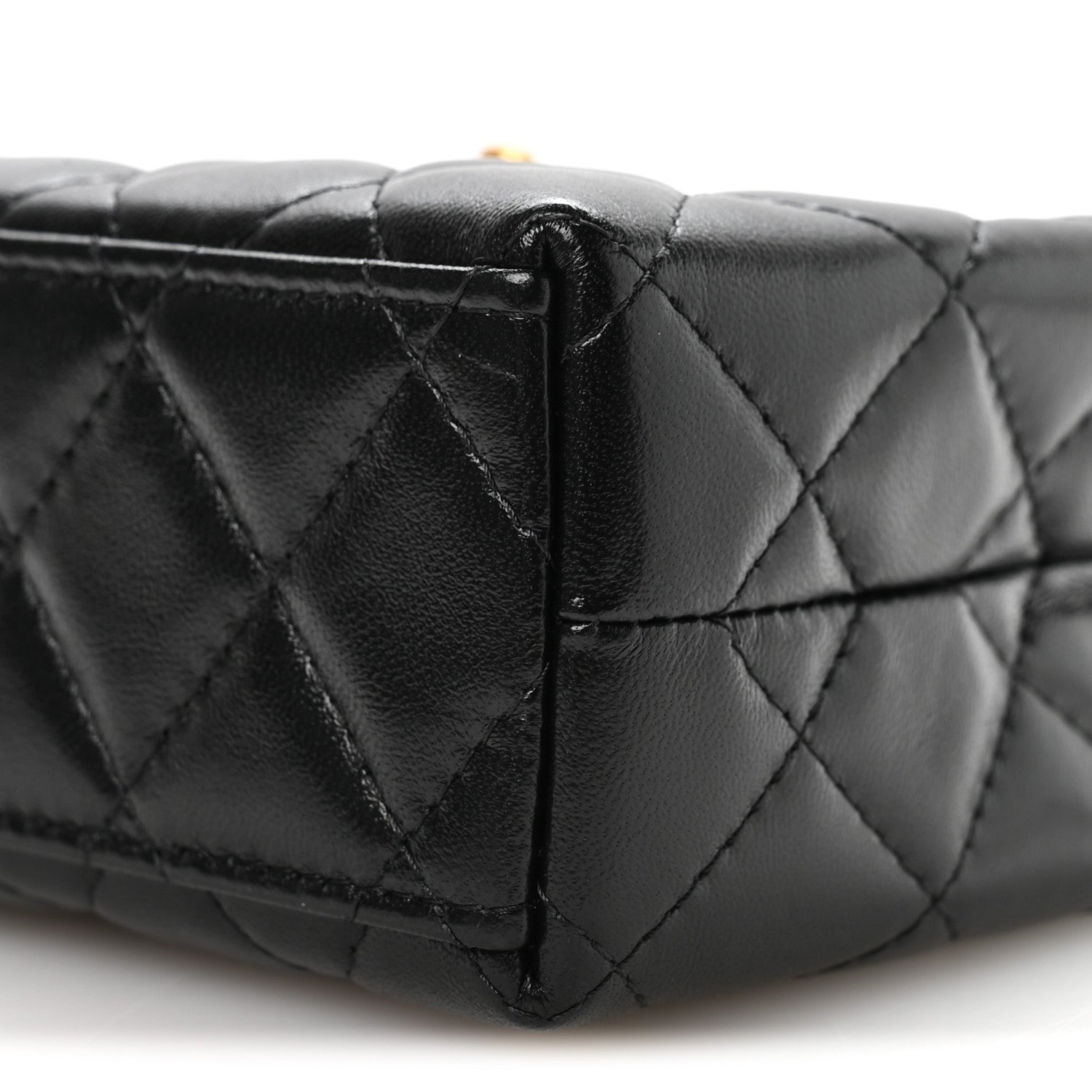Chanel Shiny Aged Calfskin Quilted Nano Kelly Shopper Black 11 of 12