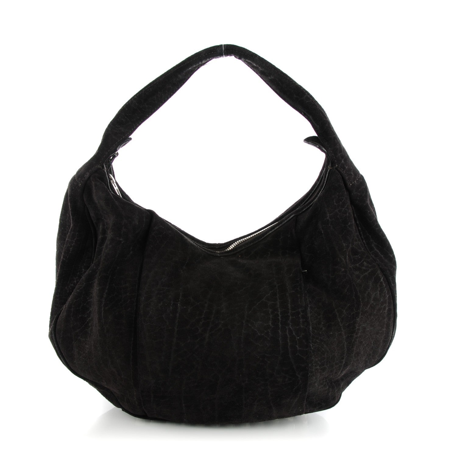 Alexander Wang Crinkled Suede Morgan Hobo Black 1 of 7