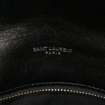 Saint Laurent Lambskin Quilted Small Loulou Puffer Monogram Chain Satchel Black 7 of 11