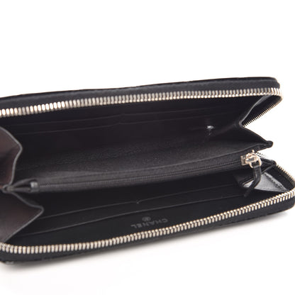 Chanel Patent Quilted Zip Around Wallet Black 5 of 9