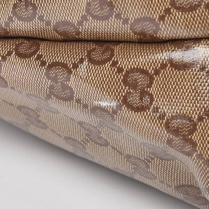 Gucci Crystal Monogram Medium Babouska Shopping Tote Dark Brown 10 of 10