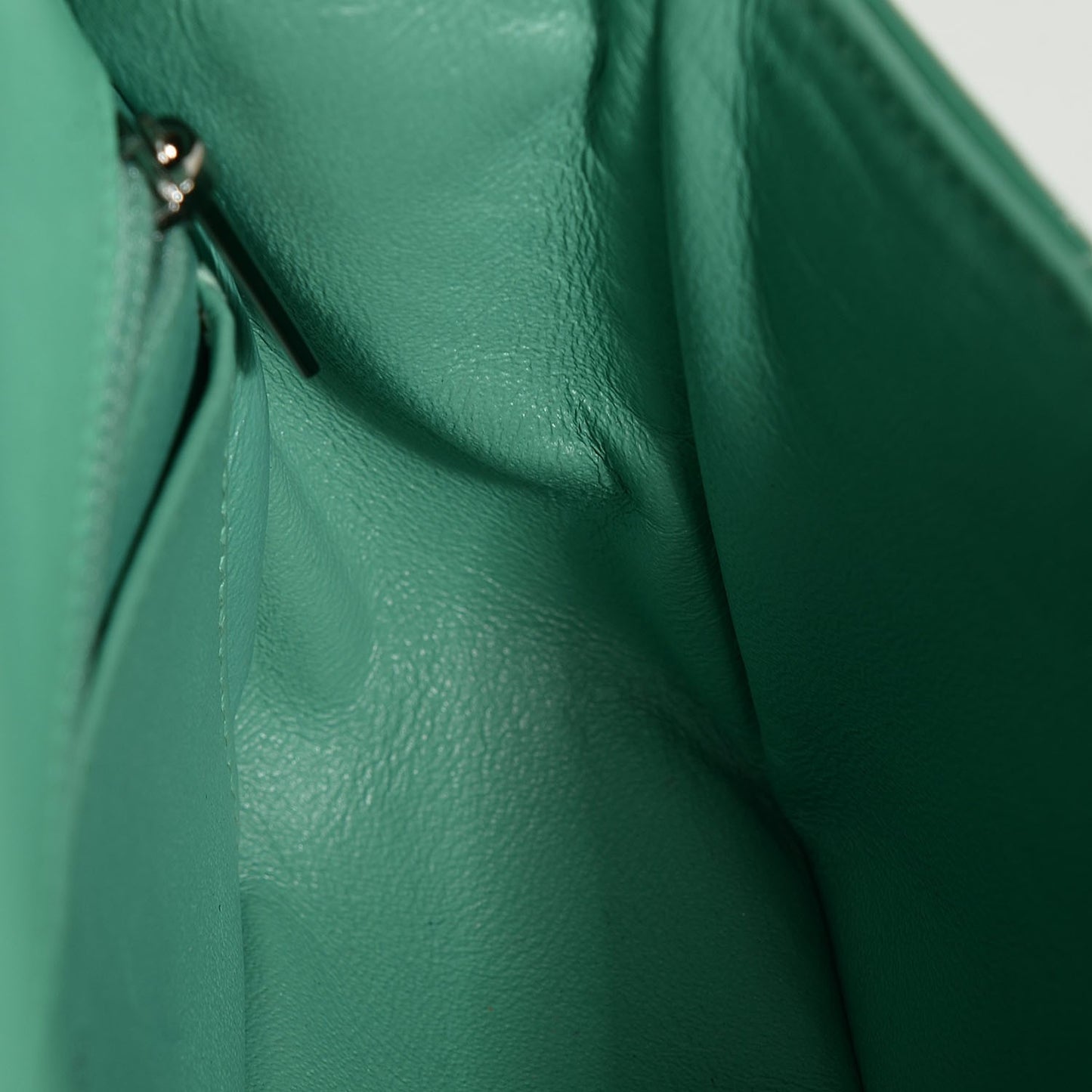 Patent Calfskin Quilted Mini Rectangular Flap Green
