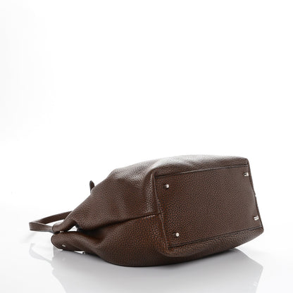 Burberry Grainy Calfskin House Check Medium Maidstone Dark Brown 4 of 6