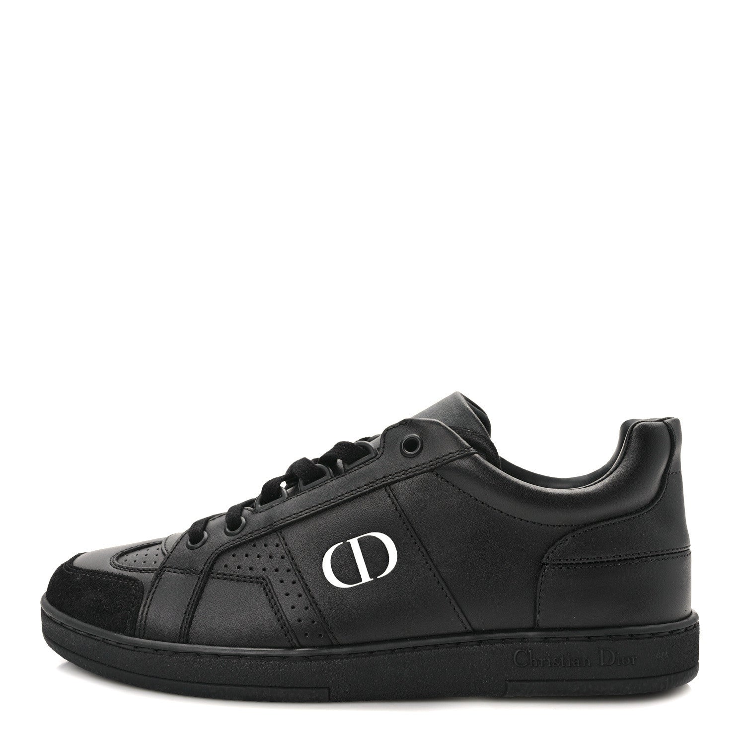 Christian Dior Calfskin Suede Logo Sneakers 36 Black 1 of 9