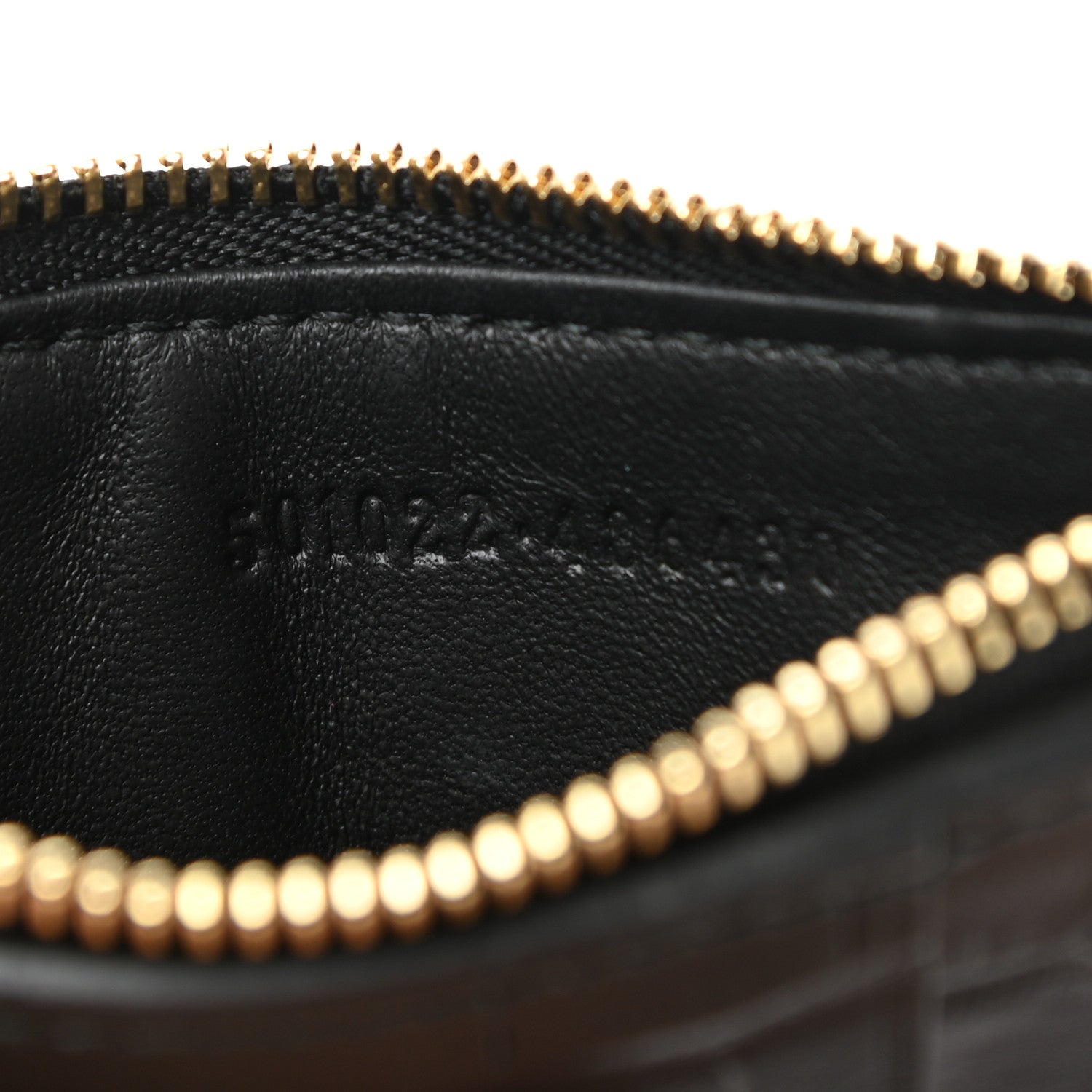 Alexander McQueen Calfskin Crocodile Embossed Card Holder Wallet Black 7 of 8