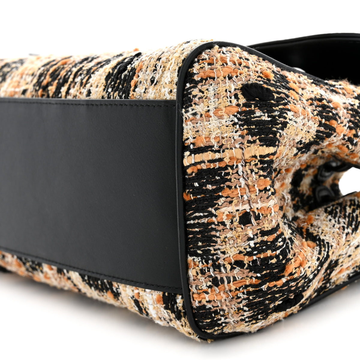 Chanel Calfskin Tweed Mixed Fibers Leopard Print Urban Essentials Small Shopping Bag Brown Black White 10 of 10
