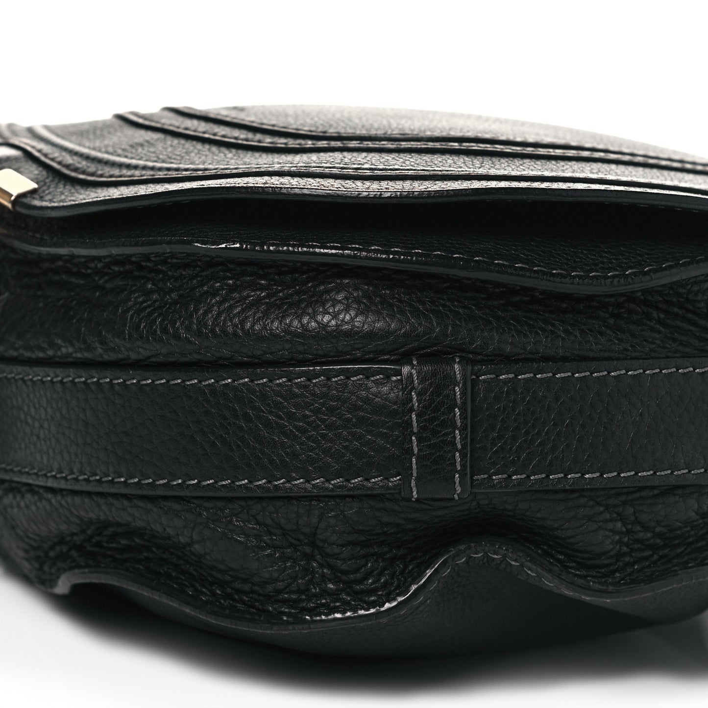 Calfskin Medium Marcie Round Crossbody Bag Black