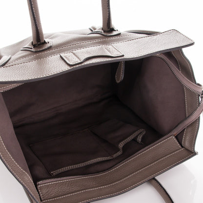 Celine Drummed Calfskin Mini Luggage Souris 5 of 11