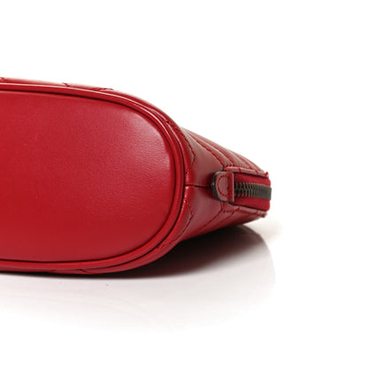 Gucci Calfskin Matelasse Large GG Marmont Pouch Cosmetic Case Hibiscus Red 9 of 10