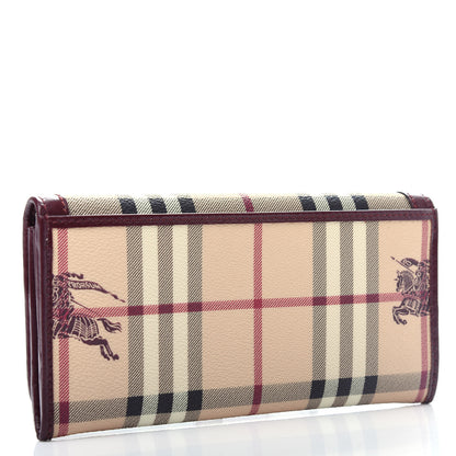 Burberry Haymarket Check Penrose Continental Wallet Burgundy 3 of 8