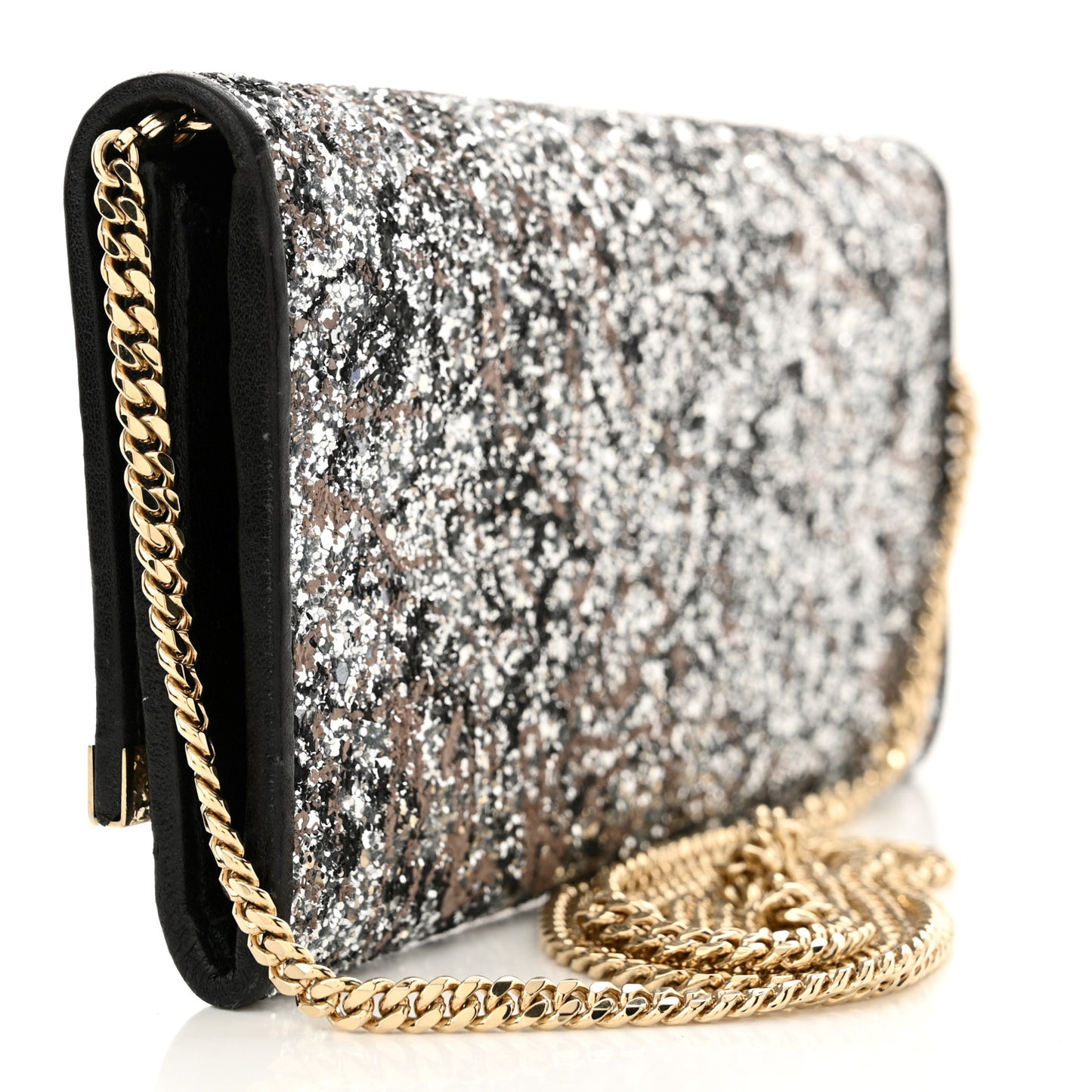 Glitter Milla Wallet on Chain Silver